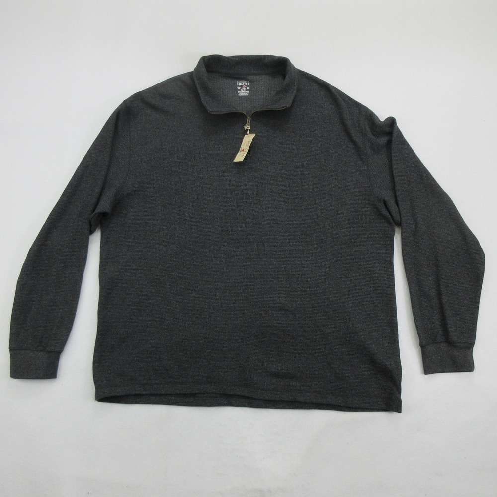RedHead Men's Sweater 3XL Pullover 1/4 Zip Dark Charcoal Waffle Knit New